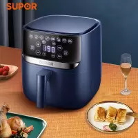 苏泊尔(SUPOR)空气炸锅家用6L大容量智能电炸锅 无油低脂煎炸 液晶触控智能预约多功能 [智能预约]6L家庭容量 蓝