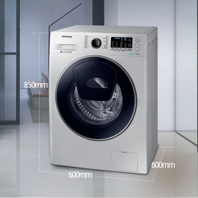 三星(SAMSUNG)9公斤全滚筒洗衣机 安心添衣 泡泡净洗 变频节能大容量洗衣机 家电 银 WW90K5410US