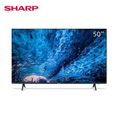 Sharp/夏普50英寸4K超高清智能全面屏液晶平板电视机 黑色 官方标配
