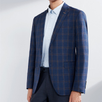 优品剪标男士时尚休闲格子单西