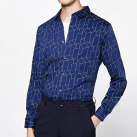 优品剪标男式条纹潮流休闲衬衫