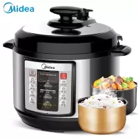 美的(Midea)电压力锅5L 一锅双胆智能预高压锅 精钢机身便拆洗上盖家用电压力煲 .