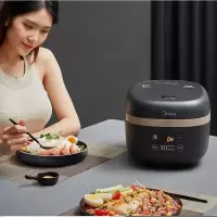 美的电饭煲家用智能家电全自动4升降养生智能饭锅 曜石黑4L