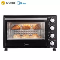 美的 电烤箱家用烘焙小型烤箱多功能35L大容量 黑色