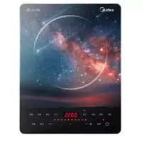 美的(Midea)电磁炉家用恒匀火滑控炒菜一体薄星空版时尚彩印工艺-璀璨星空 单机+炒锅+汤锅