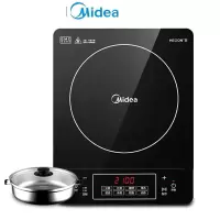 美的(Midea)电磁炉家用智能火锅灶大火力电磁灶爆炒大功率电+汤锅 曜石黑