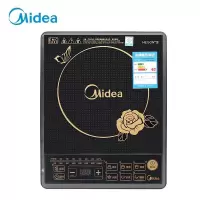 Midea/美的电磁炉HK2002按键式老人机定温定时4D防水台式家用爆炒防水2000W 黑色