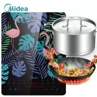 美的(Midea)电磁炉 滑控调节 火锅炉 2200W大火力电磁灶 旋磁叠式线圈盘 智能断电 3D炫彩印刷[火烈