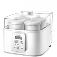 美的(Midea)电炖锅炖盅煮粥锅双炖锅4.2L一锅四胆钢胆煲汤养生多功能锅陶瓷智能预约隔水炖 蒸汽炖/1.6L/一锅五