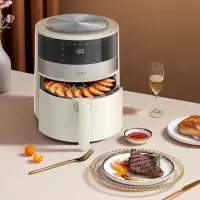 美的 (Midea)空气炸锅 无油大容量家用智能电炸锅煎炸锅4.5L 白色