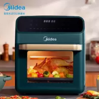 美的 (Midea)空气炸锅 无油低脂家用智能 电炸煎炸不粘锅4.5L大容量 可预约 12L可视大容量 墨绿色