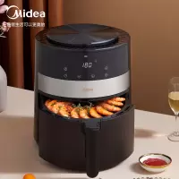 美的 (Midea)空气炸锅 无油低脂家用智能 电炸煎炸不粘锅4.5L大容量 可预约 4.5L一键智能 黑色