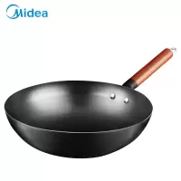美的(Midea)炒锅 32cm无涂层聚油爆炒精铁锅 炒菜锅具 燃气煤气灶通用炒菜锅 无涂层厚底铁锅