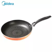 美的(Midea)平底锅煎锅煎炒锅不粘锅牛排锅煎蛋锅煎饼锅电磁炉燃气通用 [24CM]橙色太阳纹路