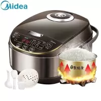 美的(Midea)智能预约电饭煲5L聚能釜气动涡轮防溢锅金属拉丝机身电家用大容量不粘灰易清洗一锅多用 5升