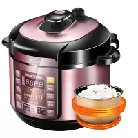 美的(Midea)电压力锅5升高压锅家用双胆多功能智能24H预约电高压锅煮汤锅 单胆电高压锅