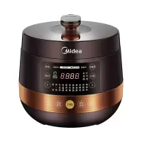 美的(Midea)电压力锅家用高压锅智能电压锅双胆多功能预约大容量双内胆电饭煲可开盖煮 约5升 深棕郁金色
