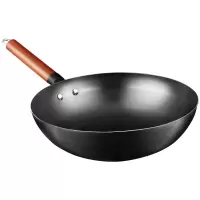 美的(Midea)喆物32CM炒锅 老式家用炒菜精铁不锈铁锅电磁炉燃气灶煤气灶适用炒菜锅专用健康无涂层 32CM精铁无涂