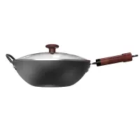 美的(Midea)炒锅铁锅无涂层铸铁锅炒菜锅具式家用炒菜 日式精铁32cm(明火专用)