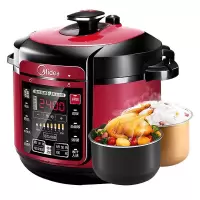美的(Midea)电压力锅5升 一锅双胆高压电饭锅家用多功能智能预约压力电饭煲 六升双胆 七段调压
