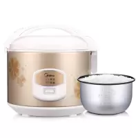 美的(Midea)电饭煲 3升 精铸发热盘 简单易控 黑晶内胆3L电饭锅 2-4人