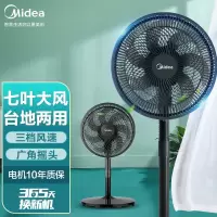 美的(Midea)电风扇落地扇家用七叶电扇落地风扇立式宿舍摇头办公室转页扇风随温变空气循环扇升降风扇 黑色款七叶