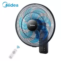 美的(Midea) 壁扇16吋挂壁式牛角风扇家用轻音摇头餐厅客厅食堂工业电风扇工程扇 (7叶遥控款)+延长线