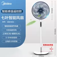 美的电风扇家用落地扇立式节能摇头大风力台式宿舍 卧室 白