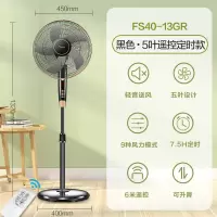 美的电风扇落地扇家用遥控台立式低噪客厅卧室节能省电大风力电扇 黑色-16寸遥控款