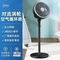 美的空气循环扇台式电风扇家用客厅落地摇头立式办公室电扇 黑色