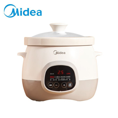 美的(Midea)电炖盅电炖锅养生炖盅多功能煮粥煲汤锅智能预约家用3L白瓷内胆智能