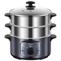 美的(Midea)多功能电蒸锅电火锅电煮锅电热锅 三层 10L大容量 26cm大蒸格 防干烧易操作