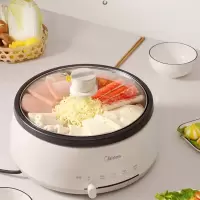 美的(Midea)电火锅家用4L 多功能电炒锅电煮锅 电热锅 分体设计锅身 易清洗 不粘锅 智能