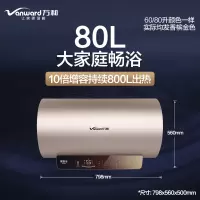 万和一级能效60升电热水器家用速热储水式小型卫生间洗澡80L 玫瑰金色