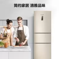 容声221L三开门家用冷藏冷冻风冷无霜节能小型宿舍租房办公室冰箱 星砂金