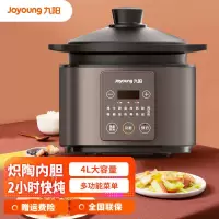 九阳(Joyoung) 电炖锅2小时快炖4L炽陶内胆家用全自动智能旋控预约定时 摩卡棕