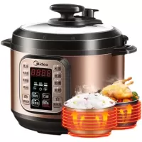 美的(Midea) 电压力锅高压锅5L家用多功能电饭煲智能单胆双胆多功能可预约煲汤煮粥炖煮 [5L双胆]