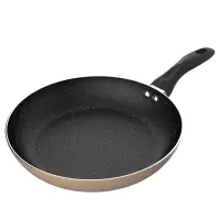 美的(Midea)喆物煎锅平底麦饭石色不粘锅家用燃气灶煎蛋煎牛排炊具 香槟金 24㎝ 明火专用 无盖款