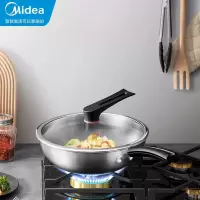 美的(Midea)炒锅316L不锈钢不花芯蜂窝炒锅防粘锅煎锅燃气电磁炉通用炒菜锅 32CM 316L不锈钢