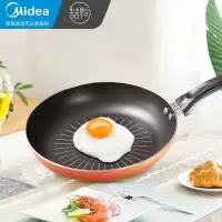 美的(Midea)喆物煎锅不粘锅家用煎蛋煎牛排电磁炉燃气通用平底锅 24CM 橙色