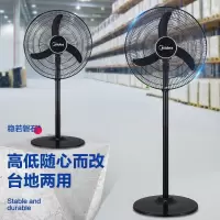 美的(Midea) 工业风扇18吋牛角扇强力金属落地扇大功率大风力工厂商用家用空气循环车间网吧除甲醛 .