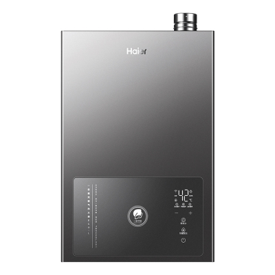海尔双增压零冷水燃气款热水器天然气家用16升一级能效冷凝式 钛金灰 天然气