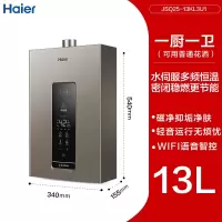 海尔燃气热水器天然气家用洗澡水伺服13L16升密闭稳燃舱 灰色13L 天然气