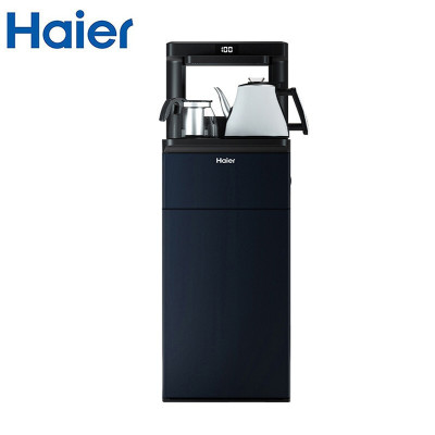 海尔(Haier)智能茶吧机饮水机家用全自动加热保温煮水下置水桶多功能 [双壶双出水]晶釉蓝