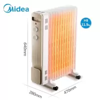 美的(Midea)油汀取暖器 家用电暖器13片油丁暖气片卧室客厅电暖气大面积全屋节能省电 烘衣加湿防烫油酊 NY2213