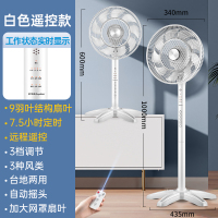 荣事达电风扇落地扇家用立式台式电扇强力摇头扇强力宿舍小型 9叶遥控B款350mm网罩直径