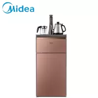 美的 Midea 立式下置式温热型饮水机茶吧机高端智能家用自动上水快热型沸腾壶 橙金色自动出水