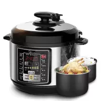 Midea/美的电压力锅 双胆家用智能电高压饭锅6L升大容量 黑色家用电锅