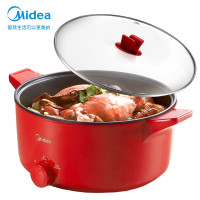 美的(Midea)电火锅家用多功能用途电煮锅电热锅不粘电炒锅5L大容量加深火锅 [5L新款爆品]双档火力不粘锅家用电锅