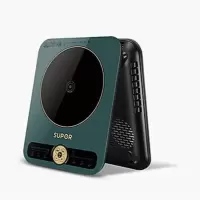苏泊尔（SUPOR）电磁炉套装纤薄大功率家用防水多功能智能旋控匀火爆炒电磁灶 复古绿